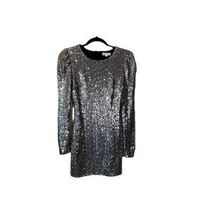 Grey Lab Los Angeles Women's XS Sequin Mini‎ Dress Silver Evening Sexy Lined